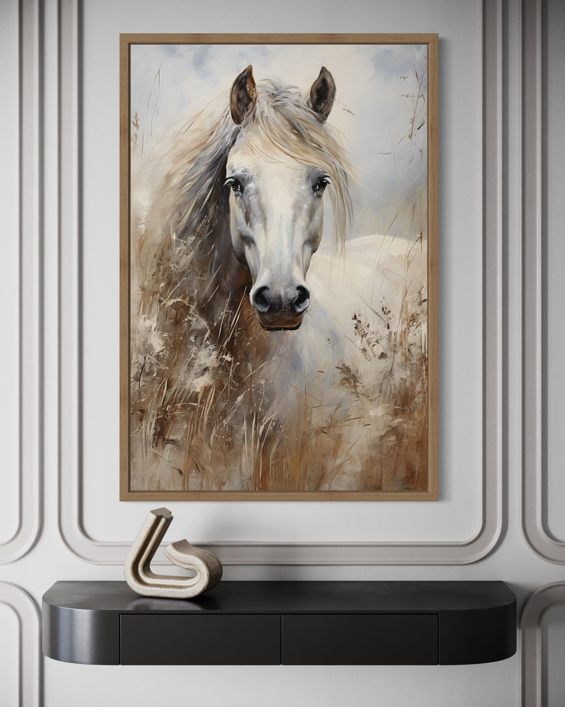 Farm Horse Wall Art - Rustic Farmhouse Chic Canvas Wall Decor
