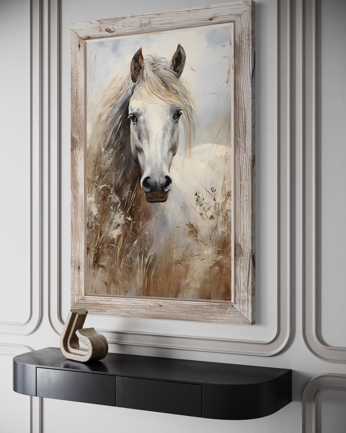 Farm Horse Wall Art - Rustic Farmhouse Chic Canvas Wall Decor