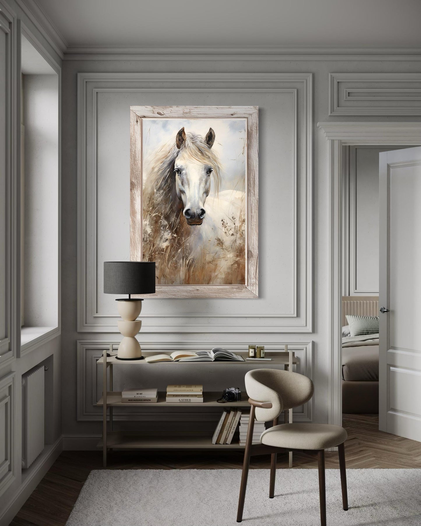 Farm Horse Wall Art - Rustic Farmhouse Chic Canvas Wall Decor