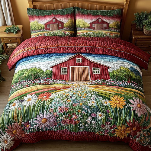 Farm Dreams 3-Piece Quilted Bedding Set - Single (59" x 70")