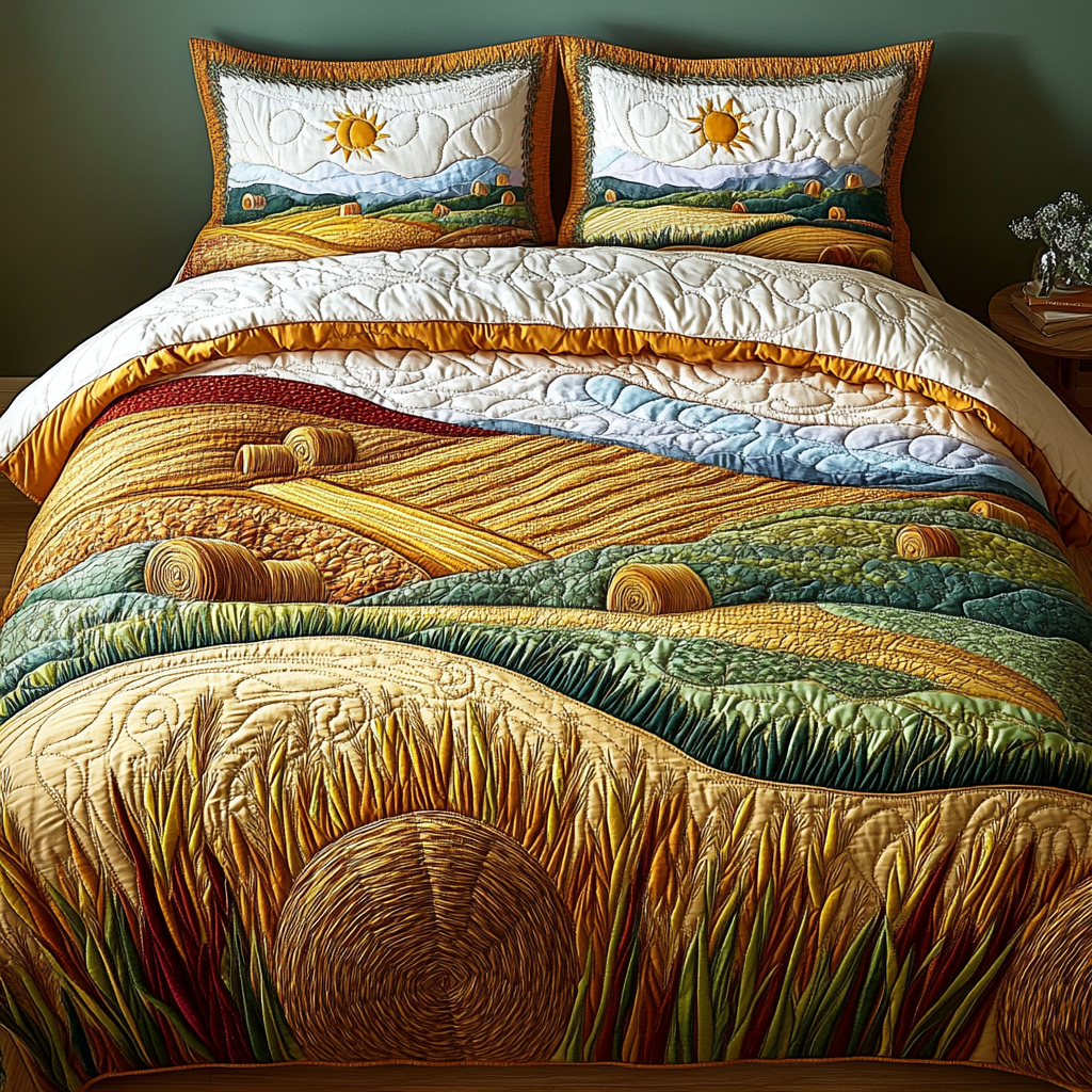 Farm Life 3-Piece Quilted Bedding Set - Single (59" x 70")