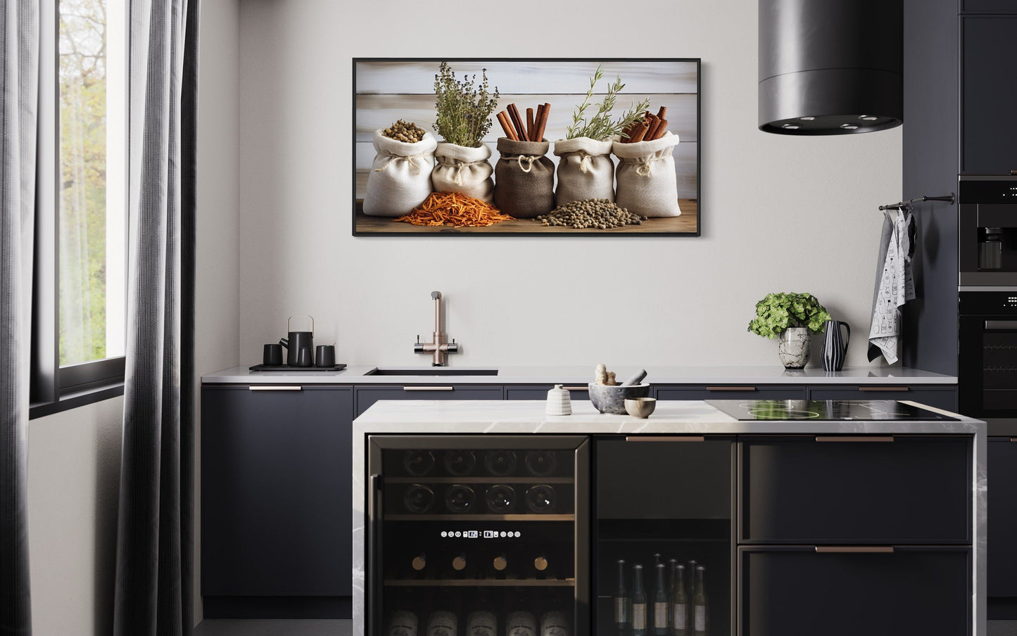 Farmhouse Kitchen Wall Art – Rustic Kitchen Decor | Herbs And Spices Canvas Print
