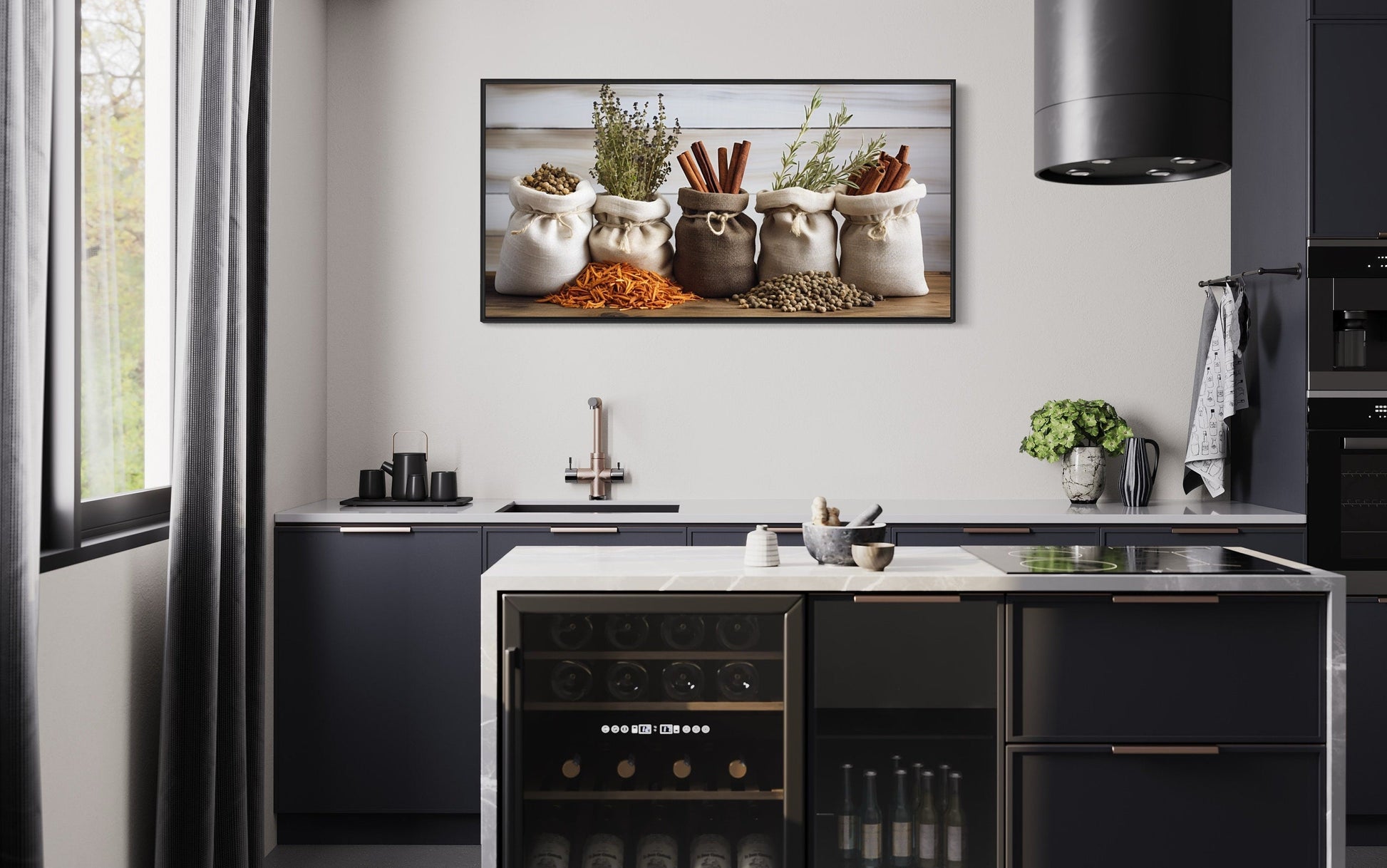 Farmhouse Kitchen Wall Art – Rustic Kitchen Decor | Herbs And Spices Canvas Print