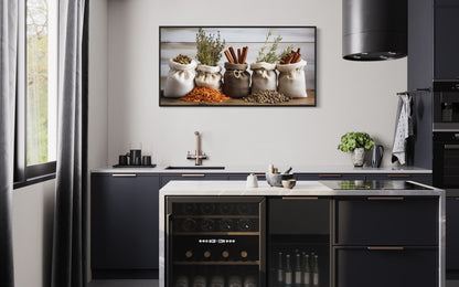 Farmhouse Kitchen Wall Art – Rustic Kitchen Decor | Herbs And Spices Canvas Print