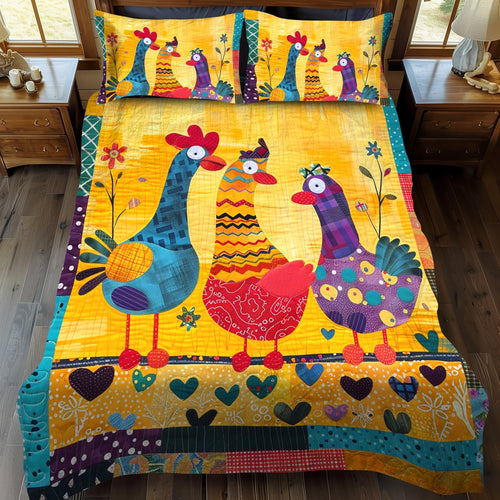 Farmhouse Gossip 3-Piece Quilted Bedding Set - Single (59" x 70")