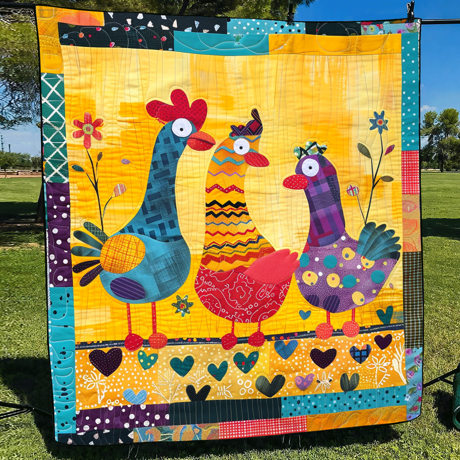 Farmhouse Gossip Quilted Blanket - Throw (55" x 60")