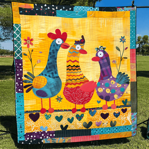 Farmhouse Gossip Quilted Blanket - Throw (55" x 60")