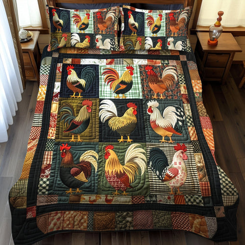 Farmhouse Patchwork 3-Piece Quilted Bedding Set - Single (59" x 70")