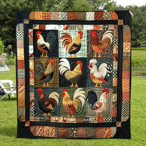 Farmhouse Patchwork Quilted Blanket - Throw (55" x 60")