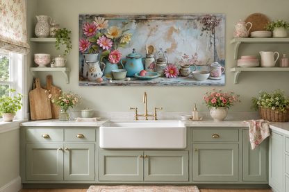 Rustic Chic Kitchenware Farmhouse Kitchen Framed Canvas Wall Art