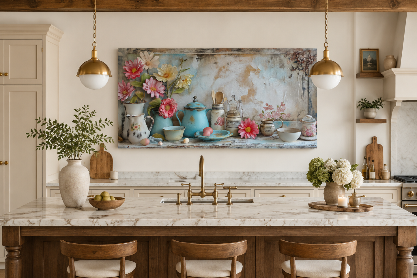 Rustic Chic Kitchenware Farmhouse Kitchen Framed Canvas Wall Art