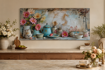 Rustic Chic Kitchenware Farmhouse Kitchen Framed Canvas Wall Art