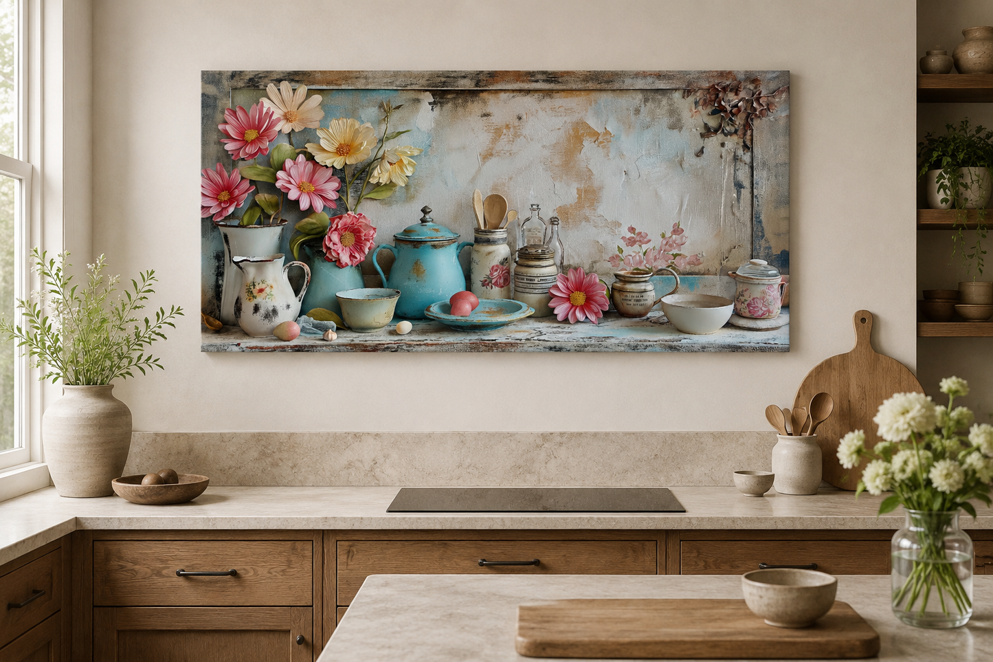 Rustic Chic Kitchenware Farmhouse Kitchen Framed Canvas Wall Art