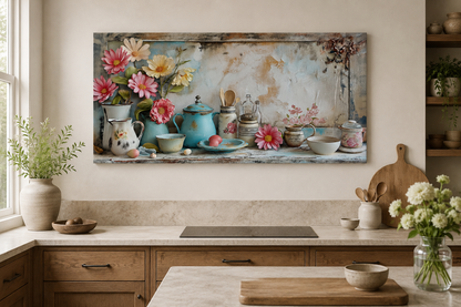 Rustic Chic Kitchenware Farmhouse Kitchen Framed Canvas Wall Art