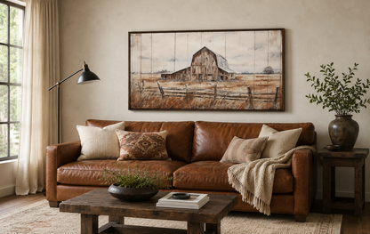 Rustic Barn Wall Art – Weathered Barn Artwork | Farmhouse Wall Decor Canvas