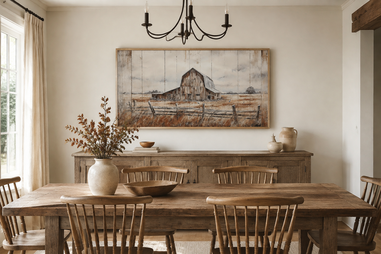 Rustic Barn Wall Art – Weathered Barn Artwork | Farmhouse Wall Decor Canvas