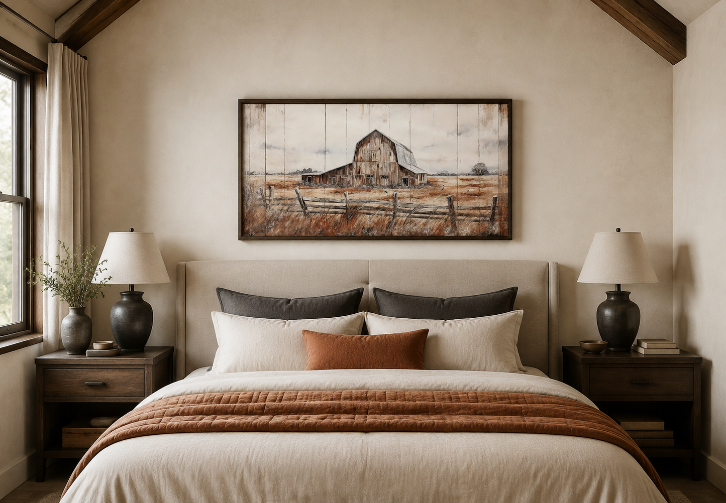 Rustic Barn Wall Art – Weathered Barn Artwork | Farmhouse Wall Decor Canvas