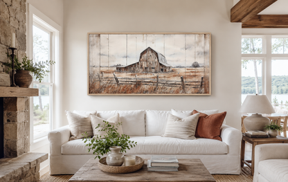 Rustic Barn Wall Art – Weathered Barn Artwork | Farmhouse Wall Decor Canvas