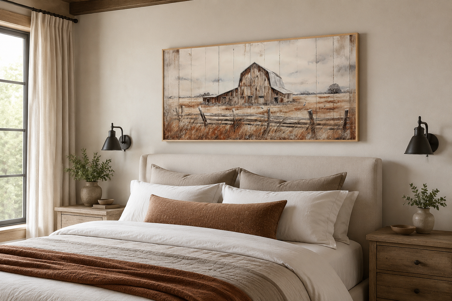Rustic Barn Wall Art – Weathered Barn Artwork | Farmhouse Wall Decor Canvas