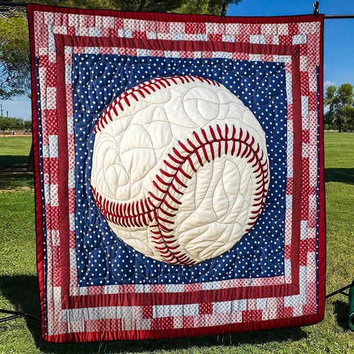 Fastball Frenzy Quilted Blanket - Throw (55" x 60")