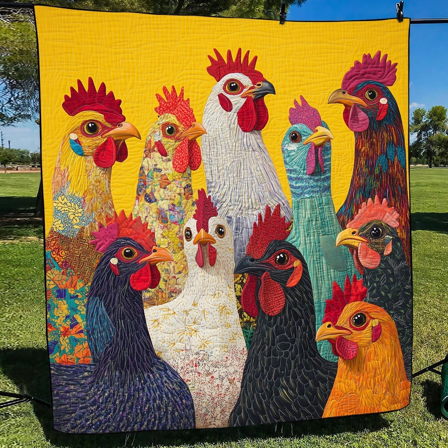 Feathered Fiesta Quilted Blanket - Throw (55" x 60")