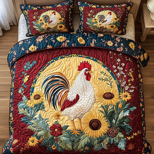 Feathered Glory 3-Piece Quilted Bedding Set - Single (59" x 70")