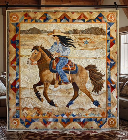 Feathered Hoofprints Quilted Blanket - Throw (55" x 60")