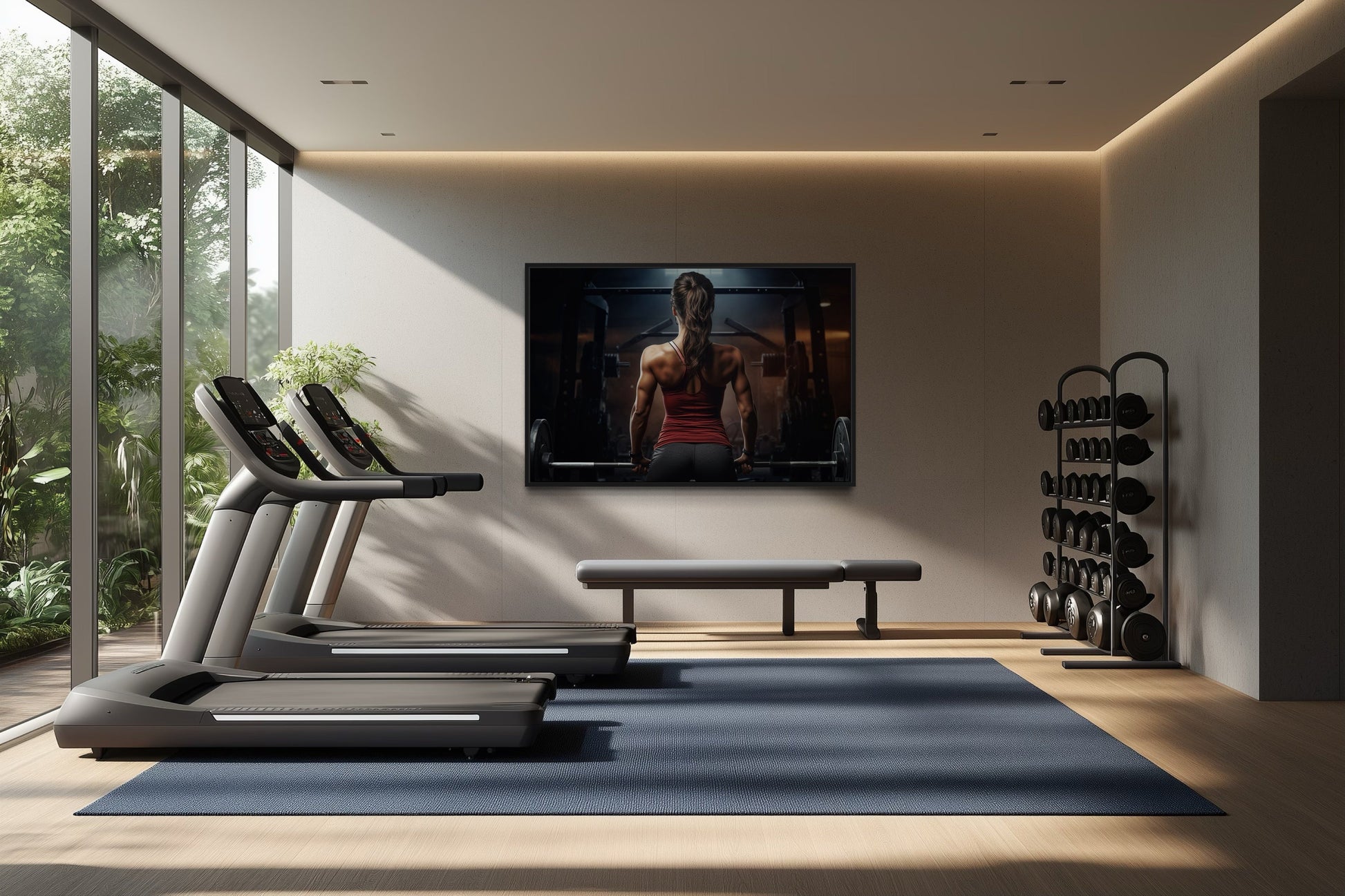 Female Gym Wall Art - Motivational Fitness Canvas | Strong Woman Artwork Print
