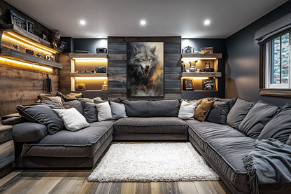 Fenrir Wolf Norse Mythology Framed Canvas Wall Art