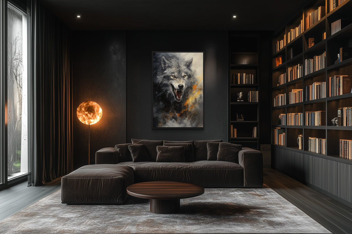 Fenrir Wolf Norse Mythology Framed Canvas Wall Art