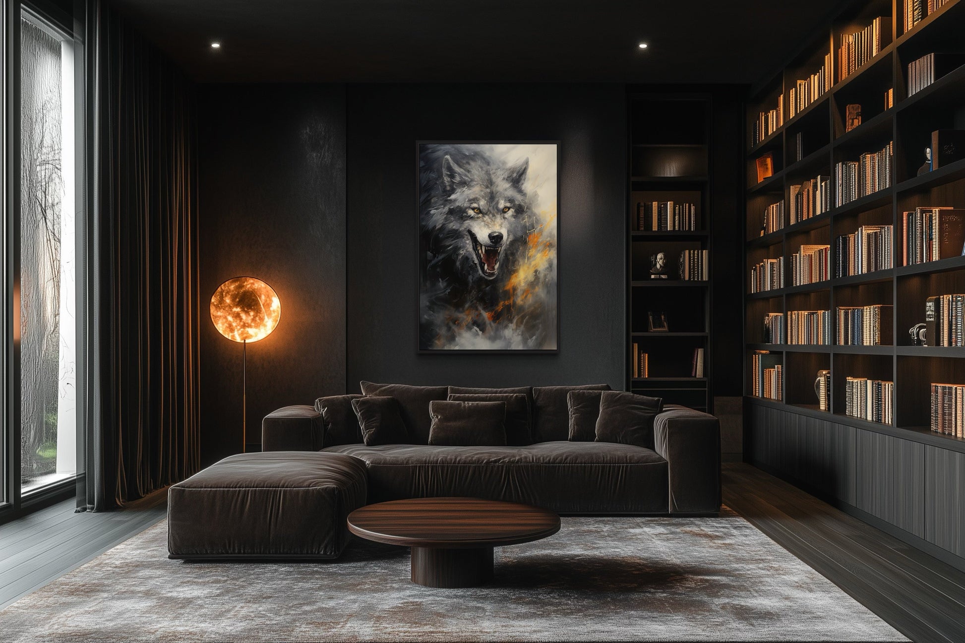 Fenrir Wolf Norse Mythology Framed Canvas Wall Art