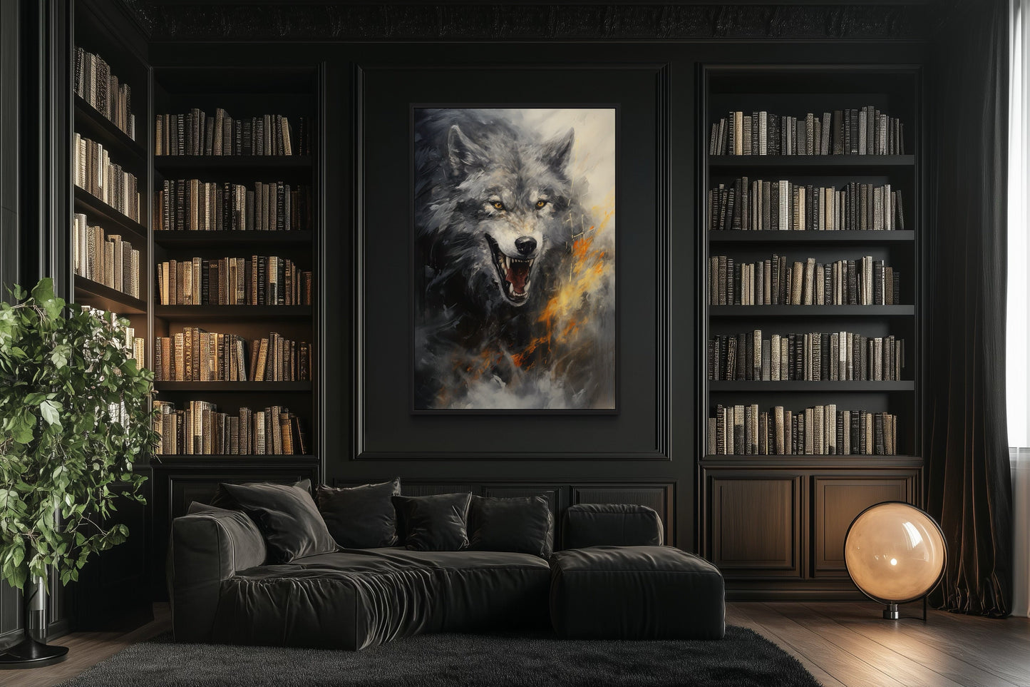 Fenrir Wolf Norse Mythology Framed Canvas Wall Art
