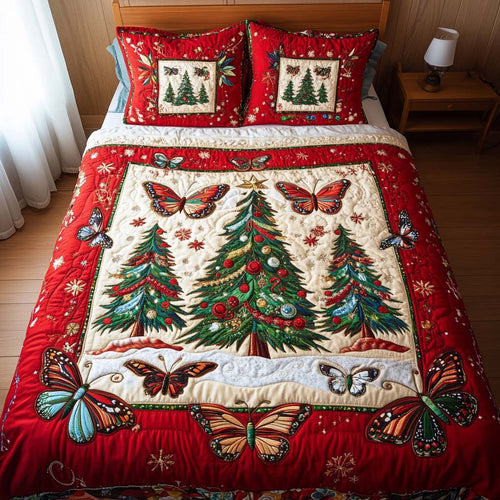 Festive Wings 3-Piece Quilted Bedding Set - Single (59" x 70")