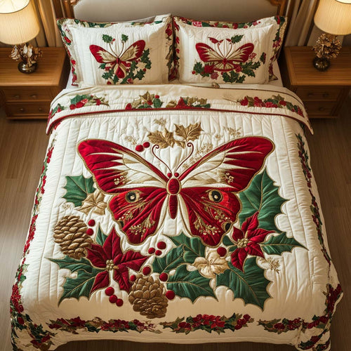 Festive Elegance 3-Piece Quilted Bedding Set - Single (59" x 70")