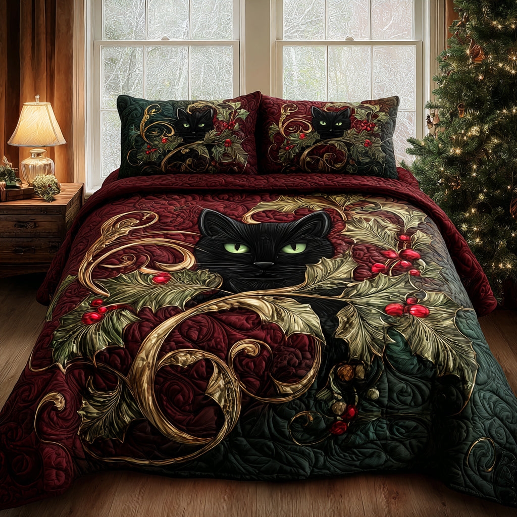 Festive Paws 3-Piece Quilted Bedding Set - Single (59" x 70")