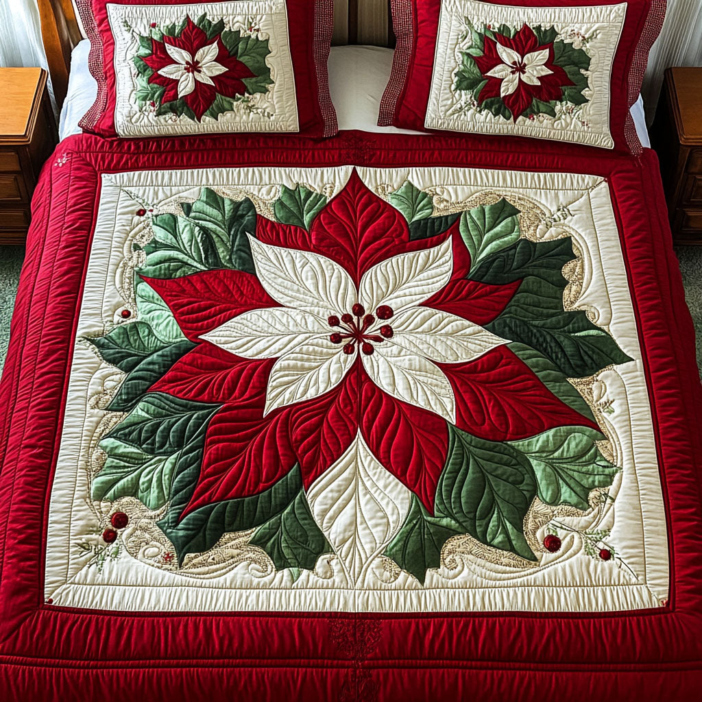 Fireside Festive Spirit 3-Piece Quilted Bedding Set - Single (59" x 70")