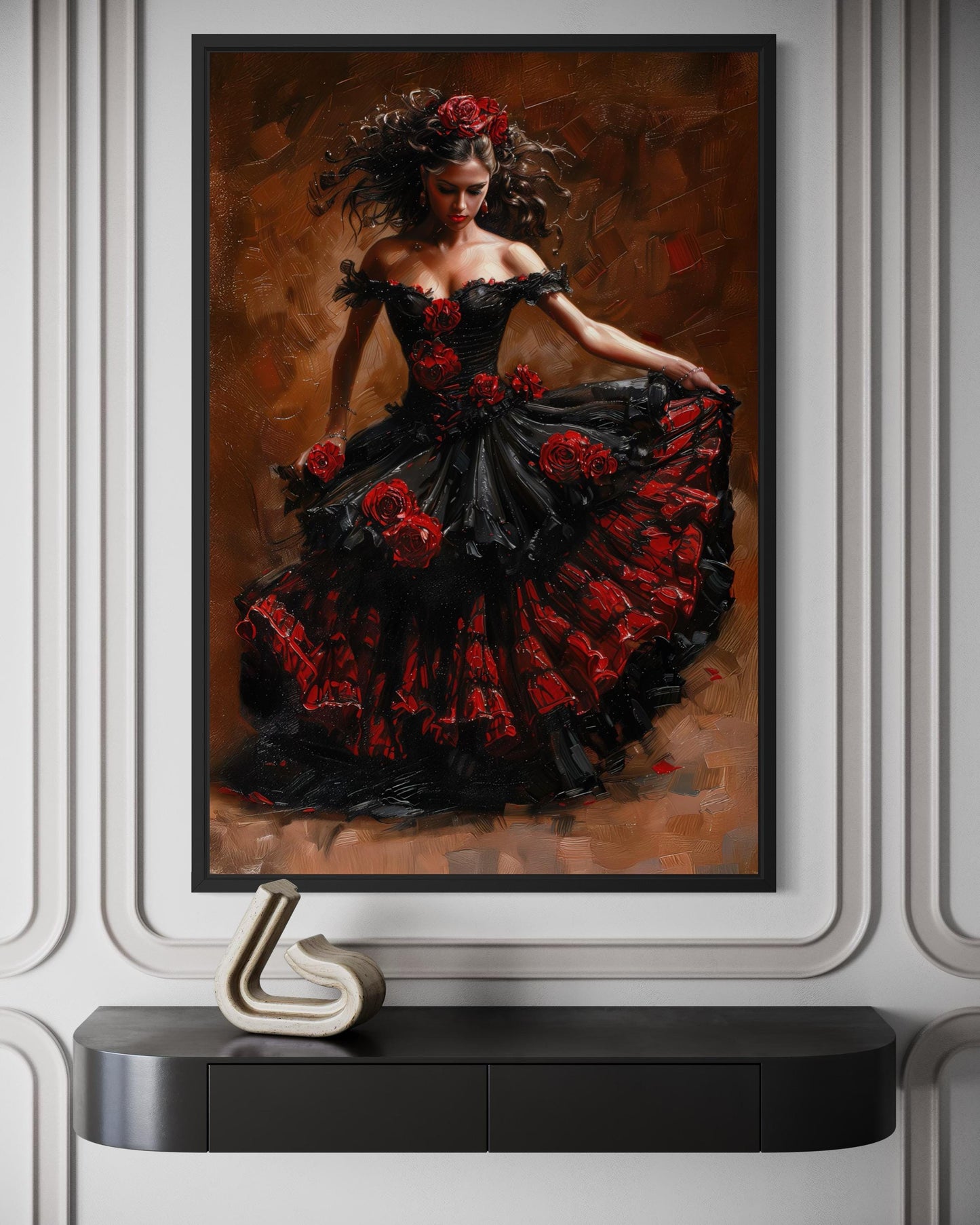 Flamenco Dancer Framed Canvas Wall Art