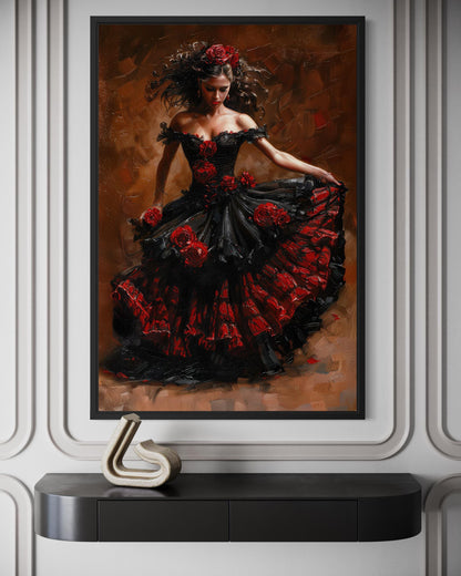 Flamenco Dancer Framed Canvas Wall Art