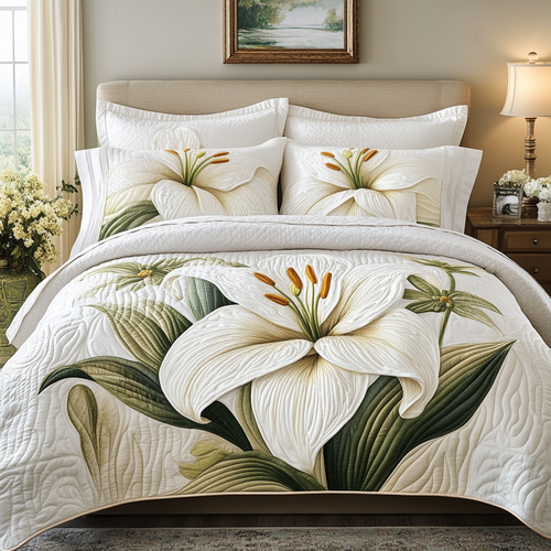 Floral Bliss 3-Piece Quilted Bedding Set - Single (59" x 70")
