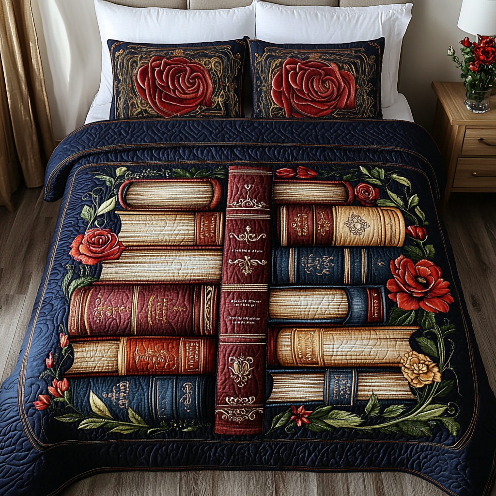Floral Wisdom 3-Piece Quilted Bedding Set - Single (59" x 70")