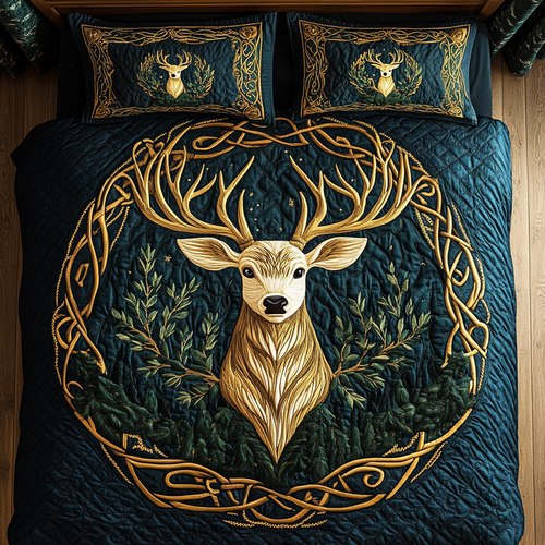 Forest Guardian Haven 3-Piece Quilted Bedding Set - Single (59" x 70")
