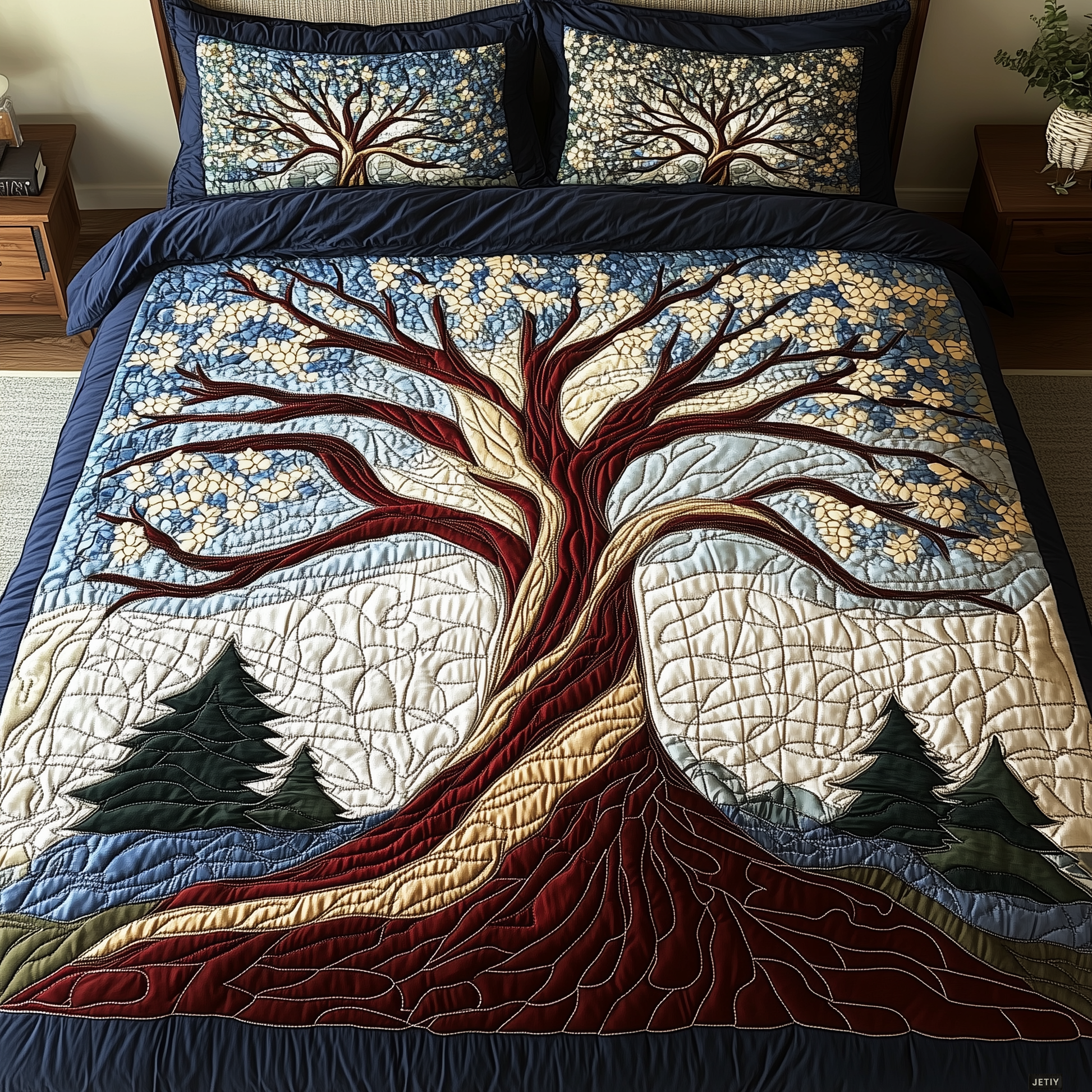 Forest Harmony 3-Piece Quilted Bedding Set - Single (59" x 70")