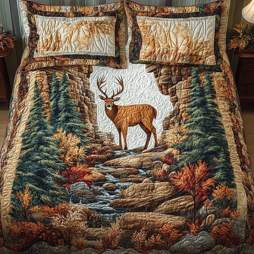 Forest Realm 3-Piece Quilted Bedding Set - Single (59" x 70")
