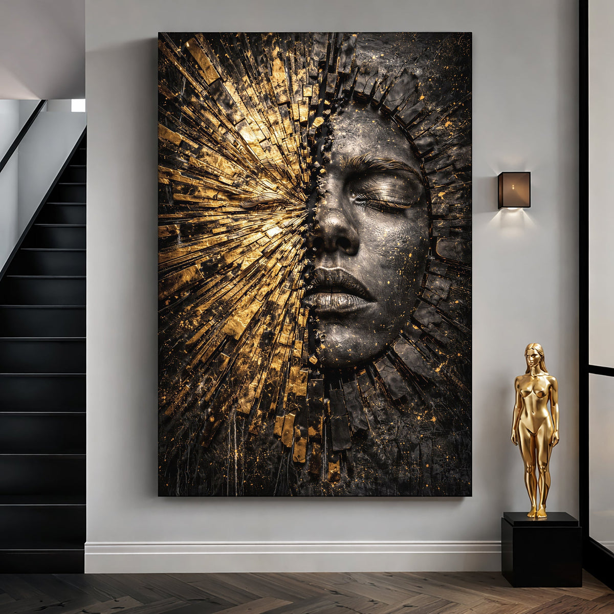 Fragmented Golden Face