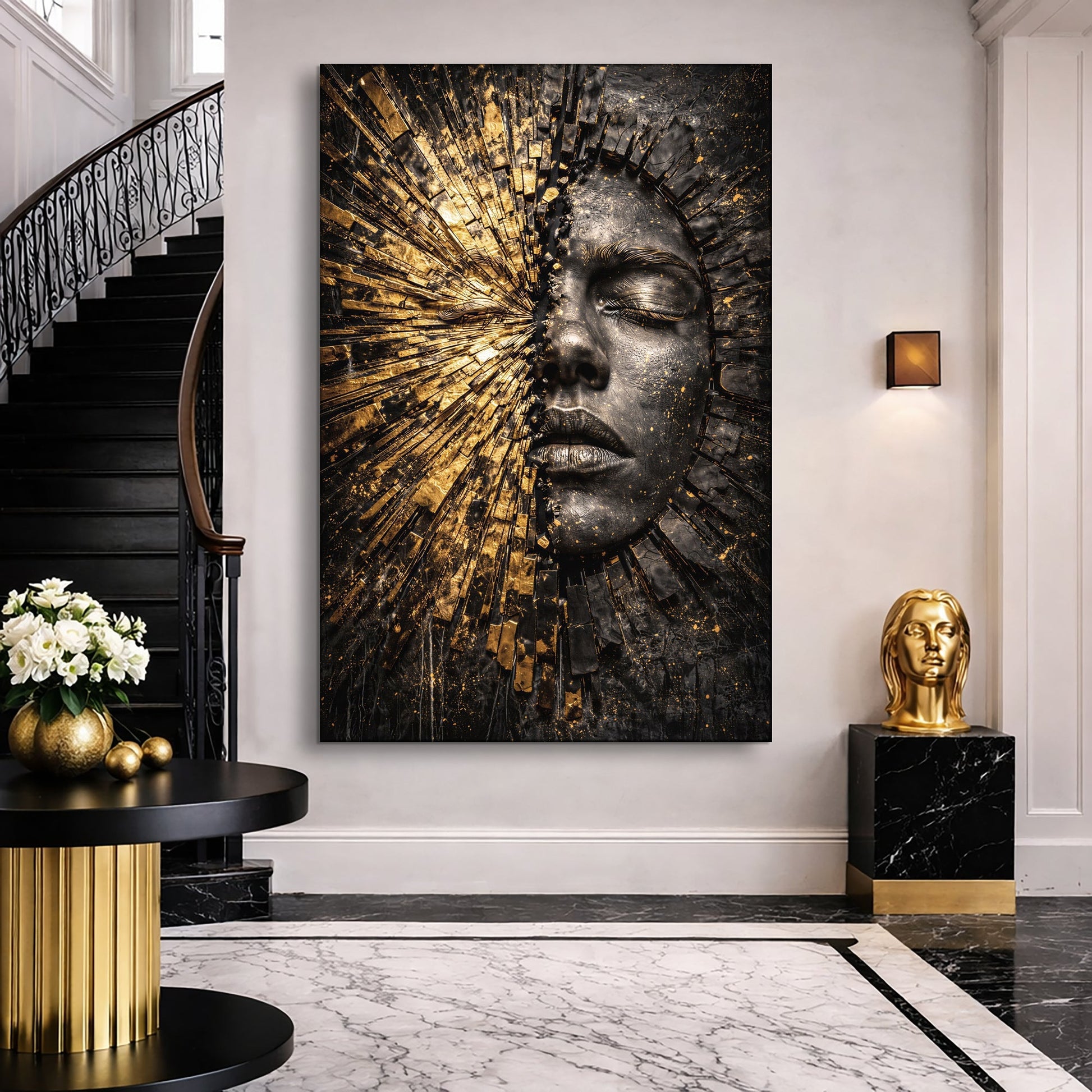 Fragmented Golden Face