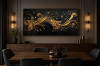Black Gold Art Nouveau Framed Canvas Wall Art