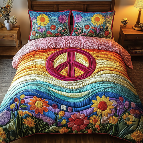 Free Spirit 3-Piece Quilted Bedding Set - Single (59" x 70")