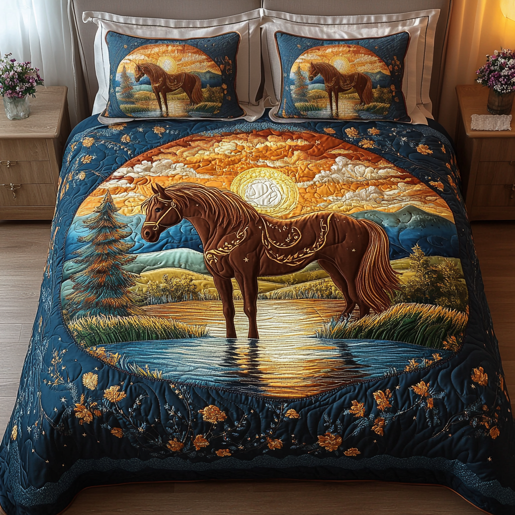 Freedom Rider 3-Piece Quilted Bedding Set - Single (59" x 70")