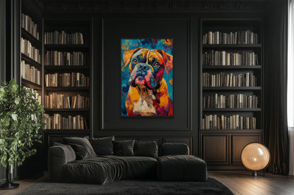 French Mastiff Dog Pop Art Portrait Canvas Wall Art