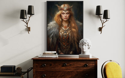 Freya Norse Goddess Framed Canvas Wall Art